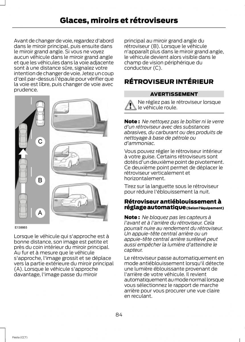 Ford Fiesta VII 7 manuel du proprietaire / page 86