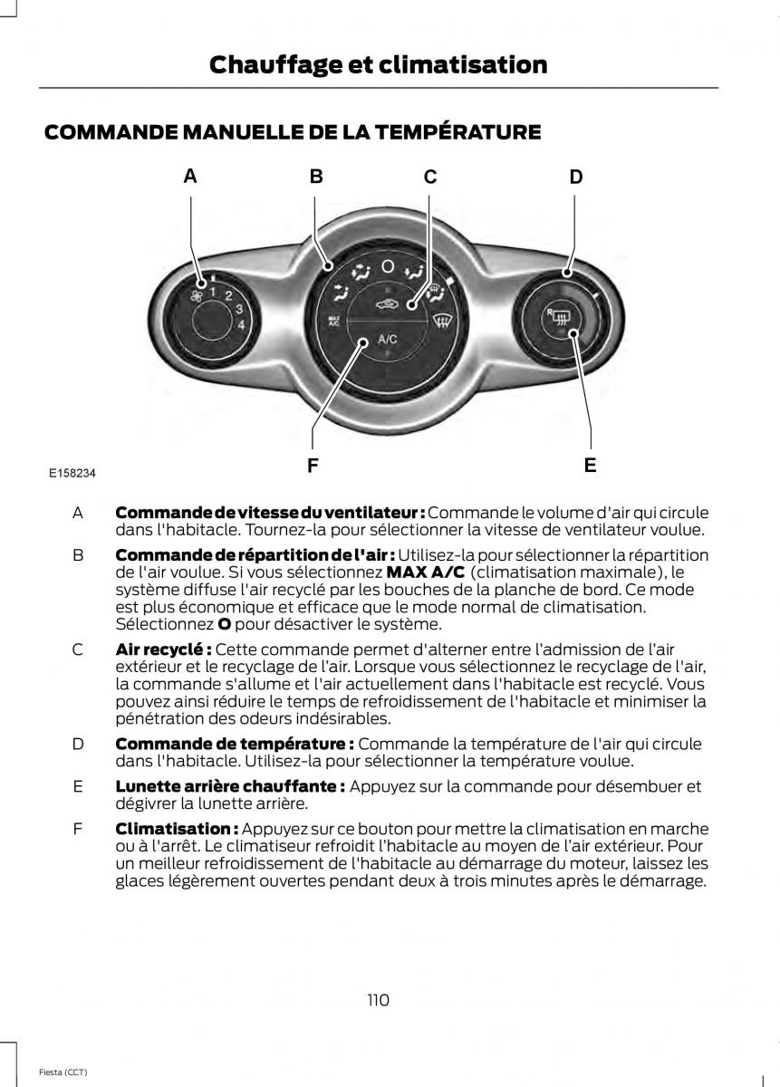 Ford Fiesta VII 7 manuel du proprietaire / page 112