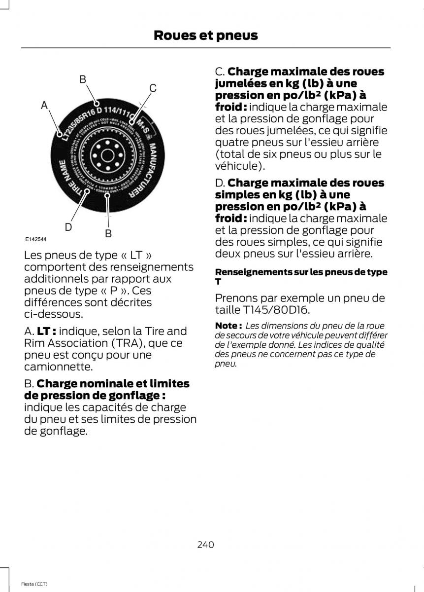 Ford Fiesta VII 7 manuel du proprietaire / page 242