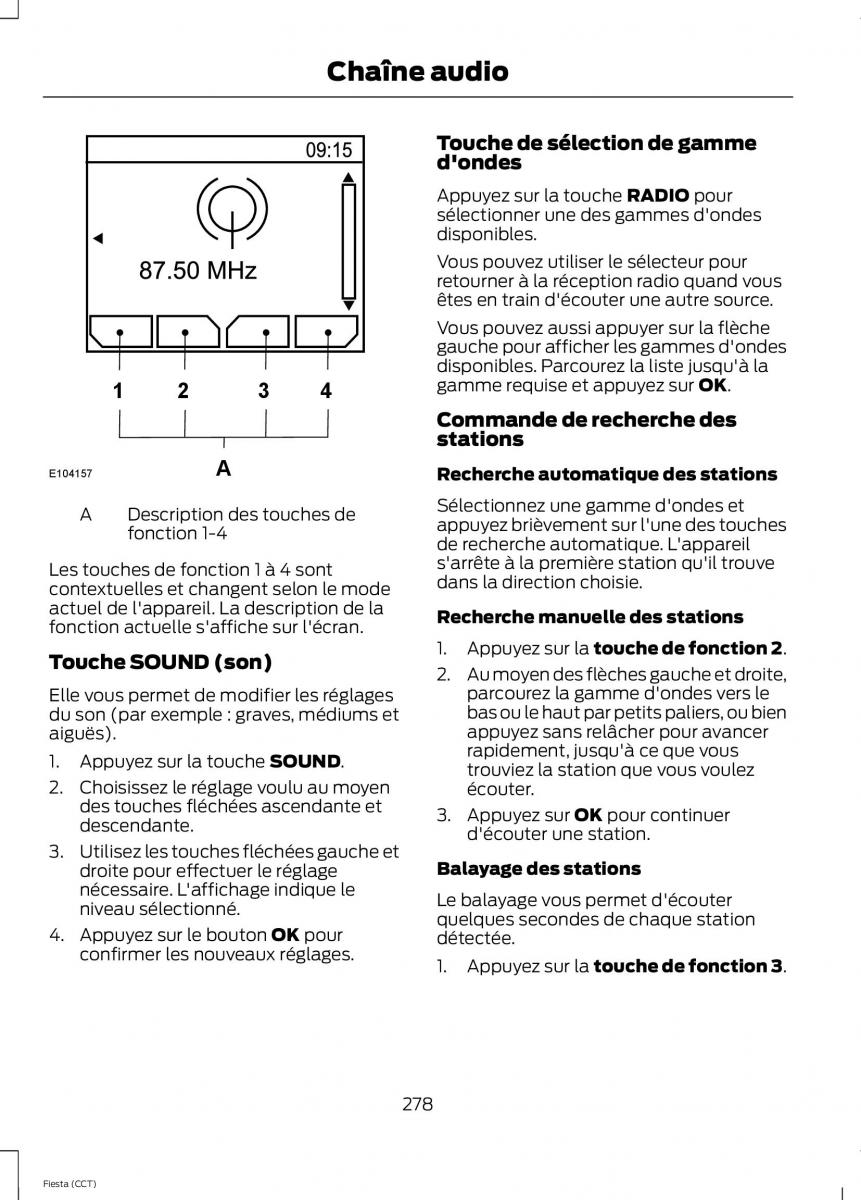 Ford Fiesta VII 7 manuel du proprietaire / page 280