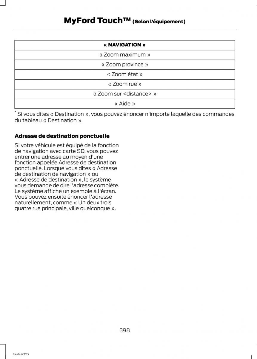 Ford Fiesta VII 7 manuel du proprietaire / page 400