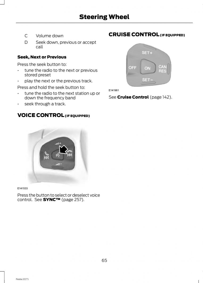 Ford Fiesta VII 7 owners manual / page 68