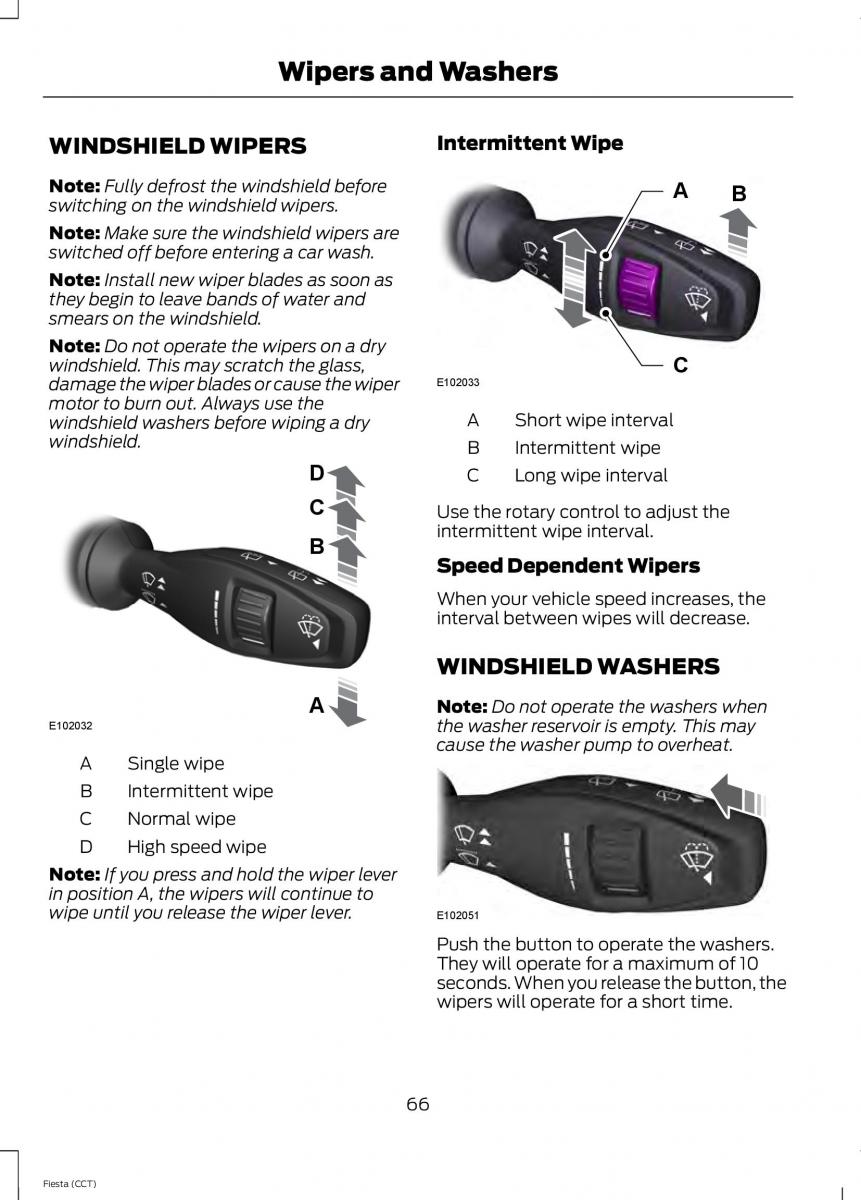 Ford Fiesta VII 7 owners manual / page 69