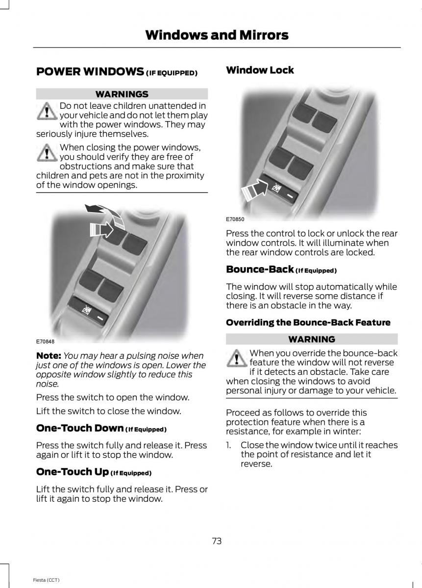 Ford Fiesta VII 7 owners manual / page 76