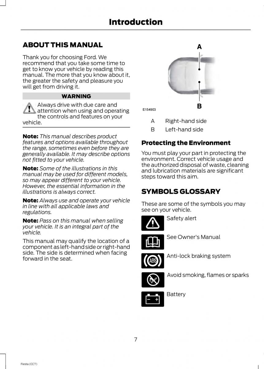 Ford Fiesta VII 7 owners manual / page 10