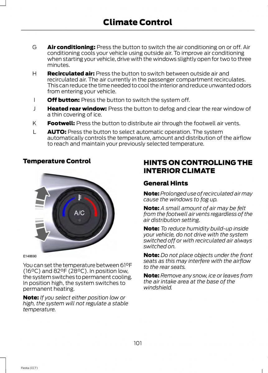 Ford Fiesta VII 7 owners manual / page 104