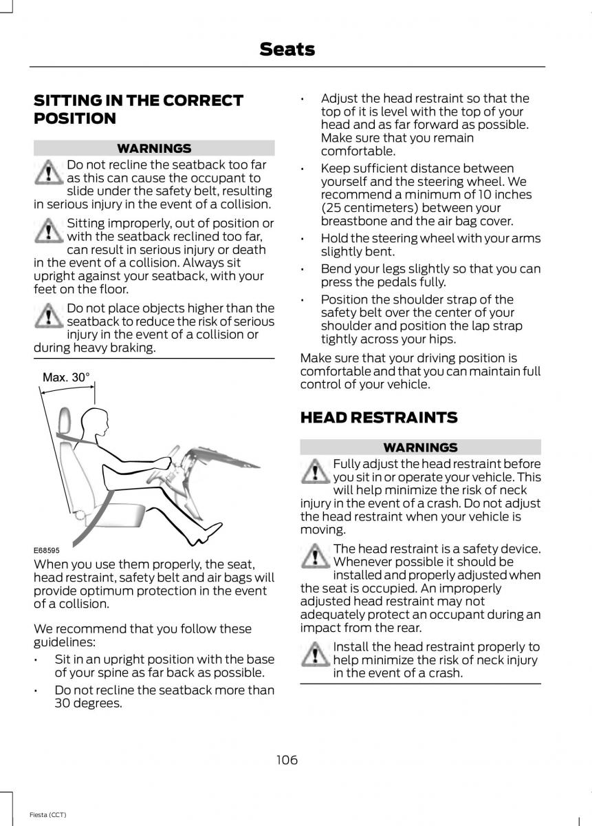 Ford Fiesta VII 7 owners manual / page 109