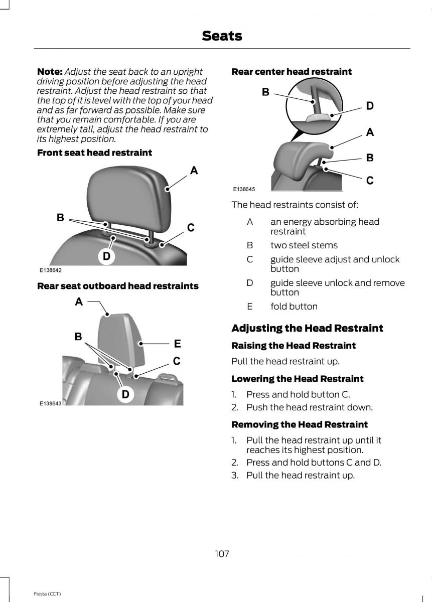 Ford Fiesta VII 7 owners manual / page 110