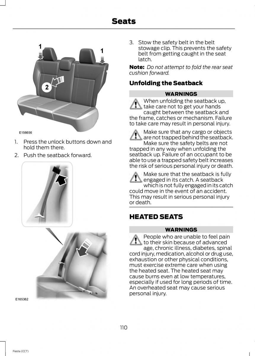 Ford Fiesta VII 7 owners manual / page 113