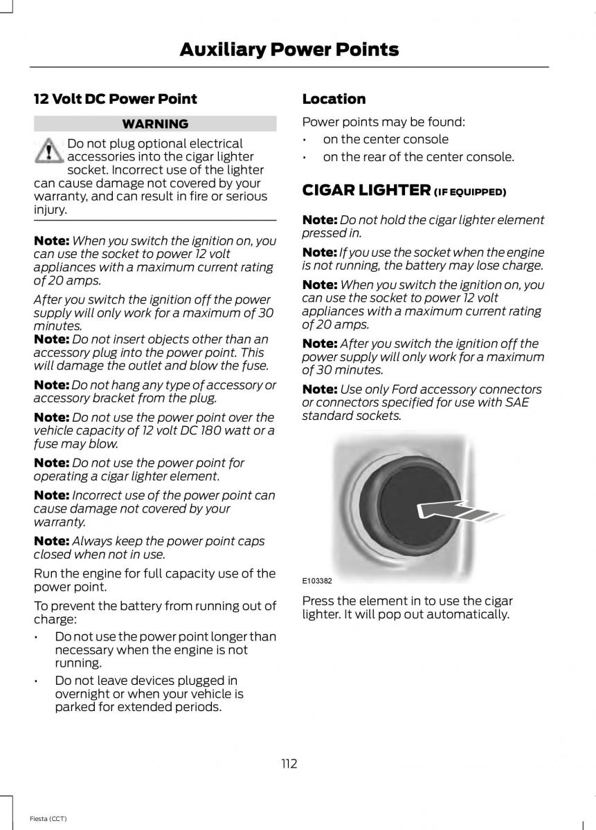 Ford Fiesta VII 7 owners manual / page 115