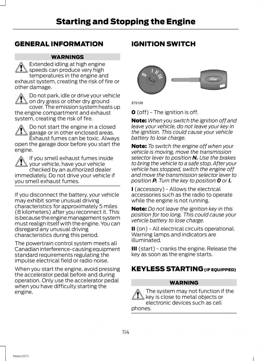 Ford Fiesta VII 7 owners manual / page 117