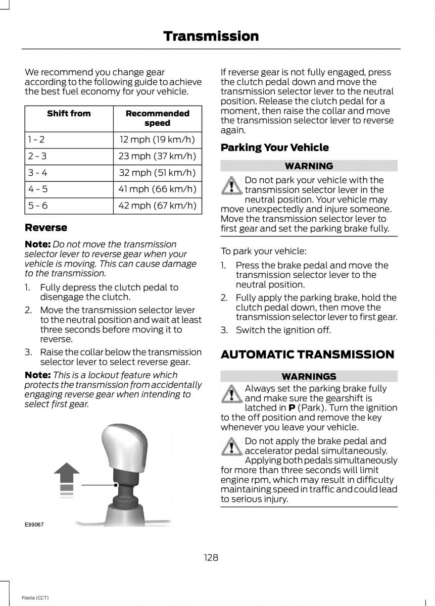 Ford Fiesta VII 7 owners manual / page 131