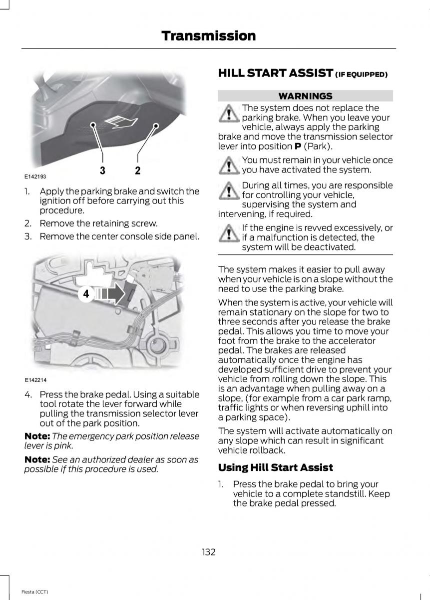 Ford Fiesta VII 7 owners manual / page 135