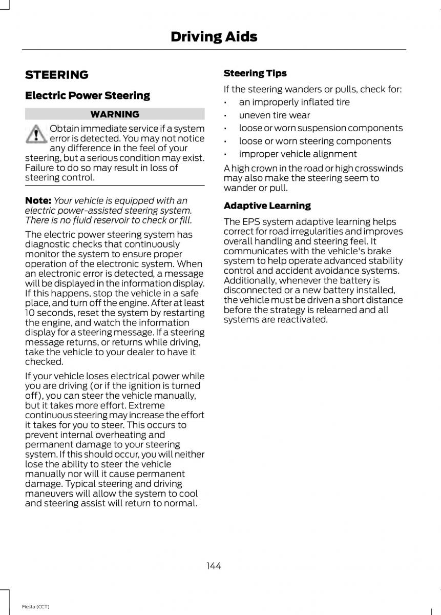 Ford Fiesta VII 7 owners manual / page 147