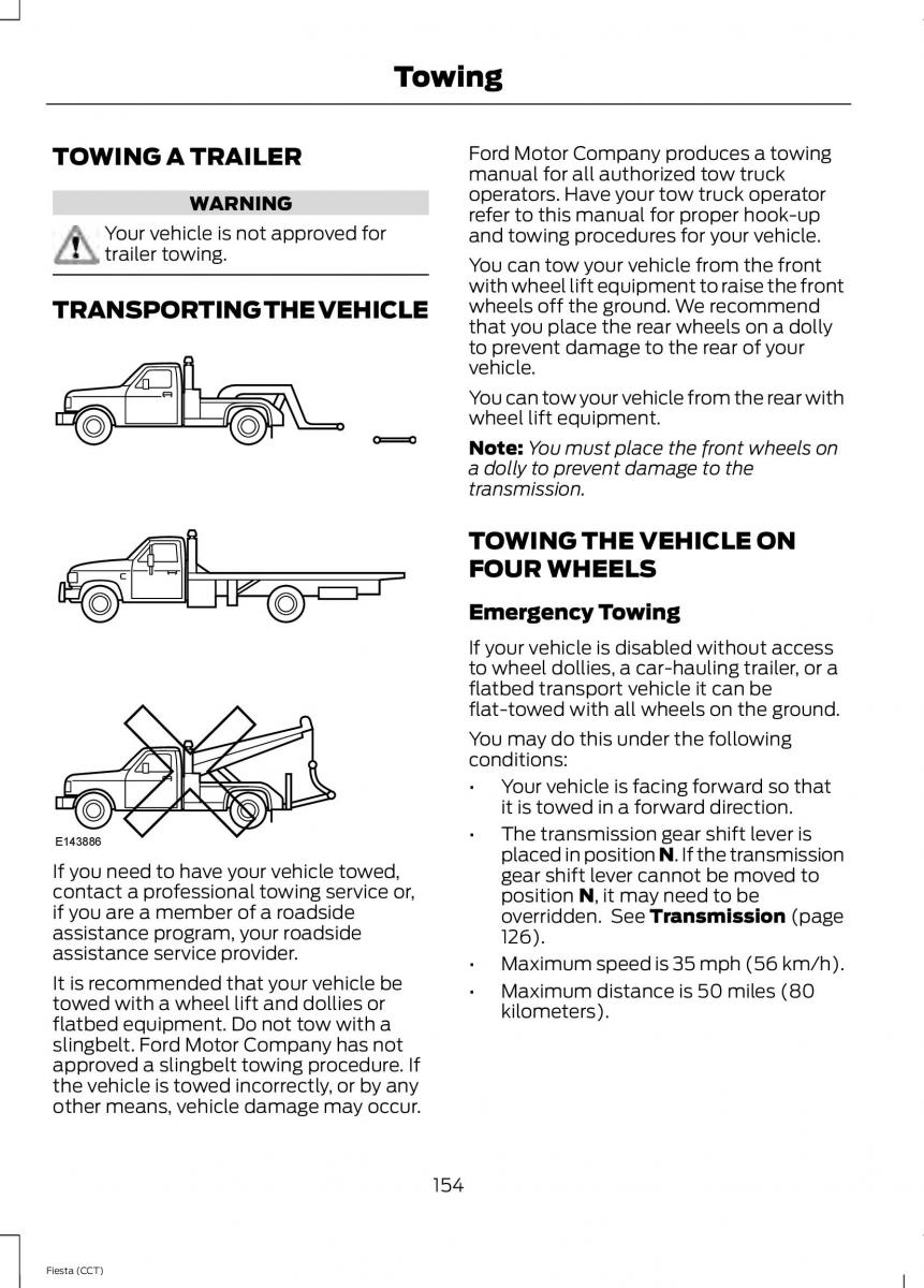 Ford Fiesta VII 7 owners manual / page 157