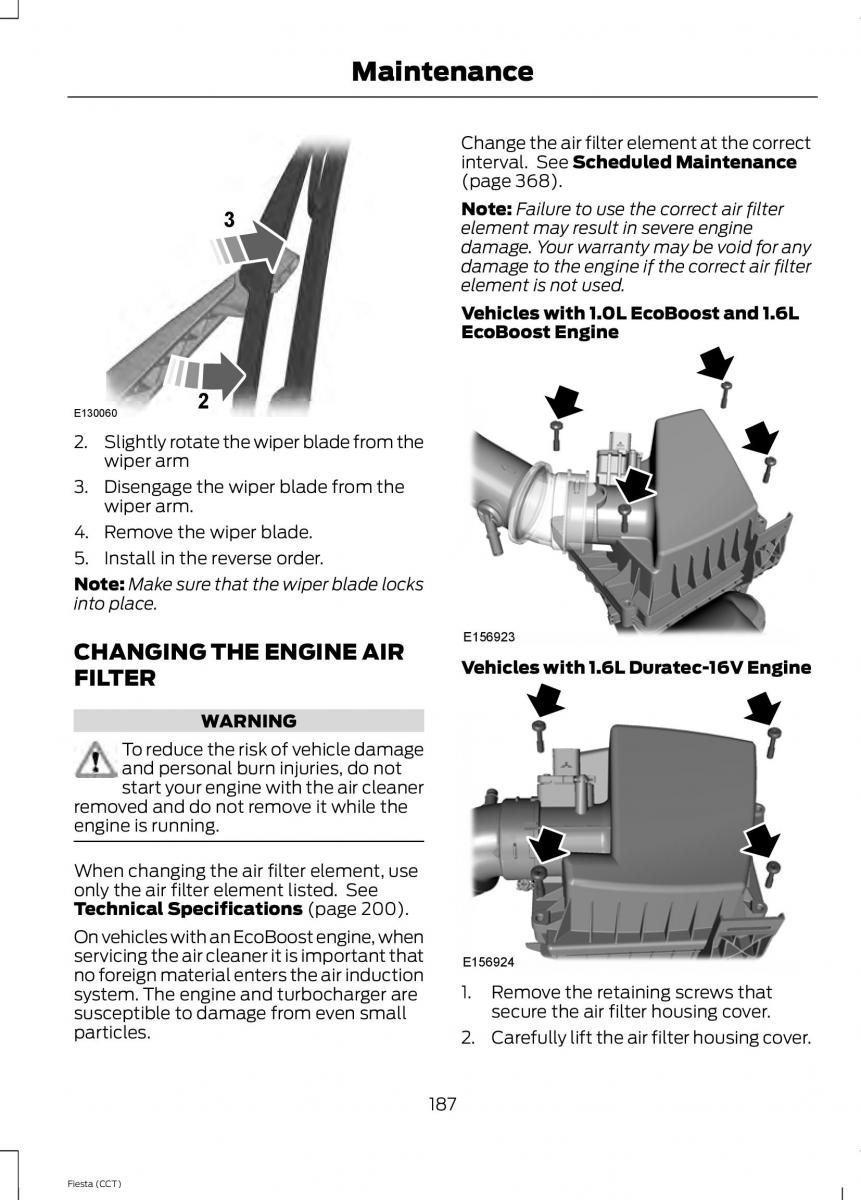 Ford Fiesta VII 7 owners manual / page 190