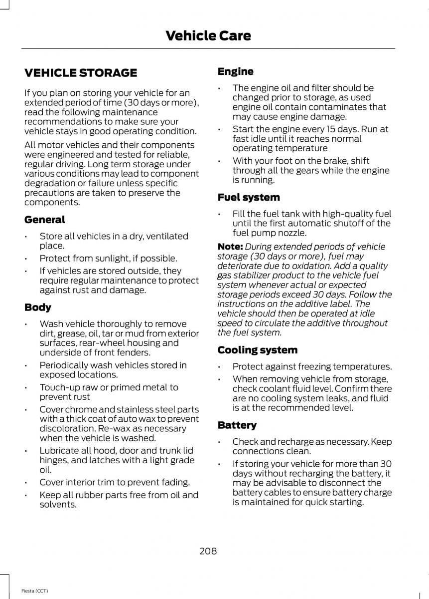 Ford Fiesta VII 7 owners manual / page 211