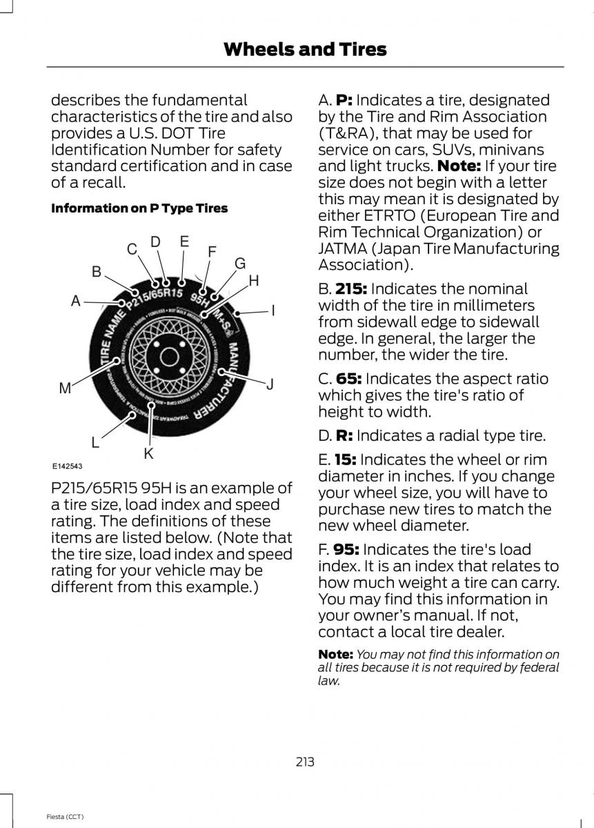 Ford Fiesta VII 7 owners manual / page 216