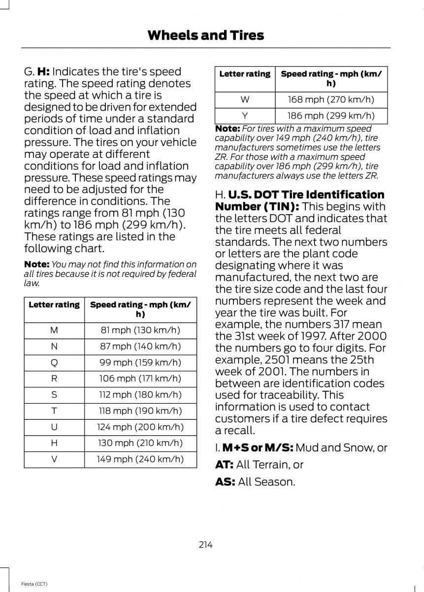 Ford Fiesta VII 7 owners manual / page 217