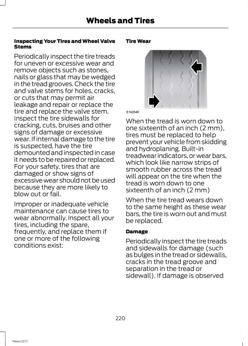 Ford Fiesta VII 7 owners manual / page 223