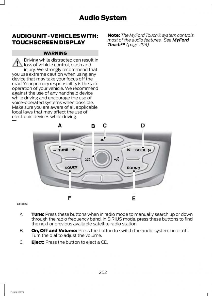 Ford Fiesta VII 7 owners manual / page 255