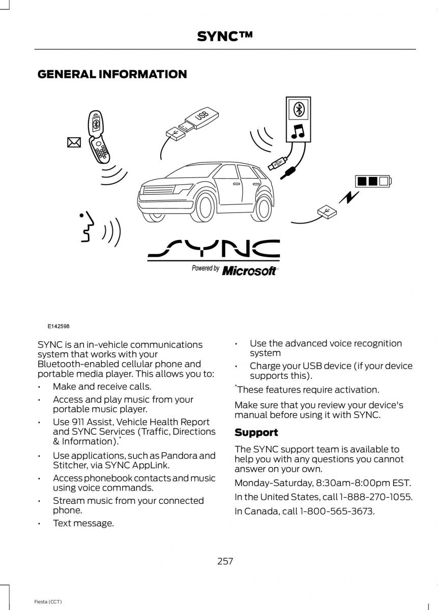 Ford Fiesta VII 7 owners manual / page 260