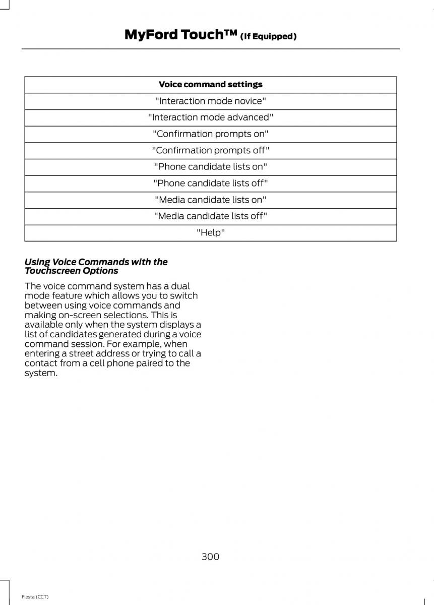 Ford Fiesta VII 7 owners manual / page 303