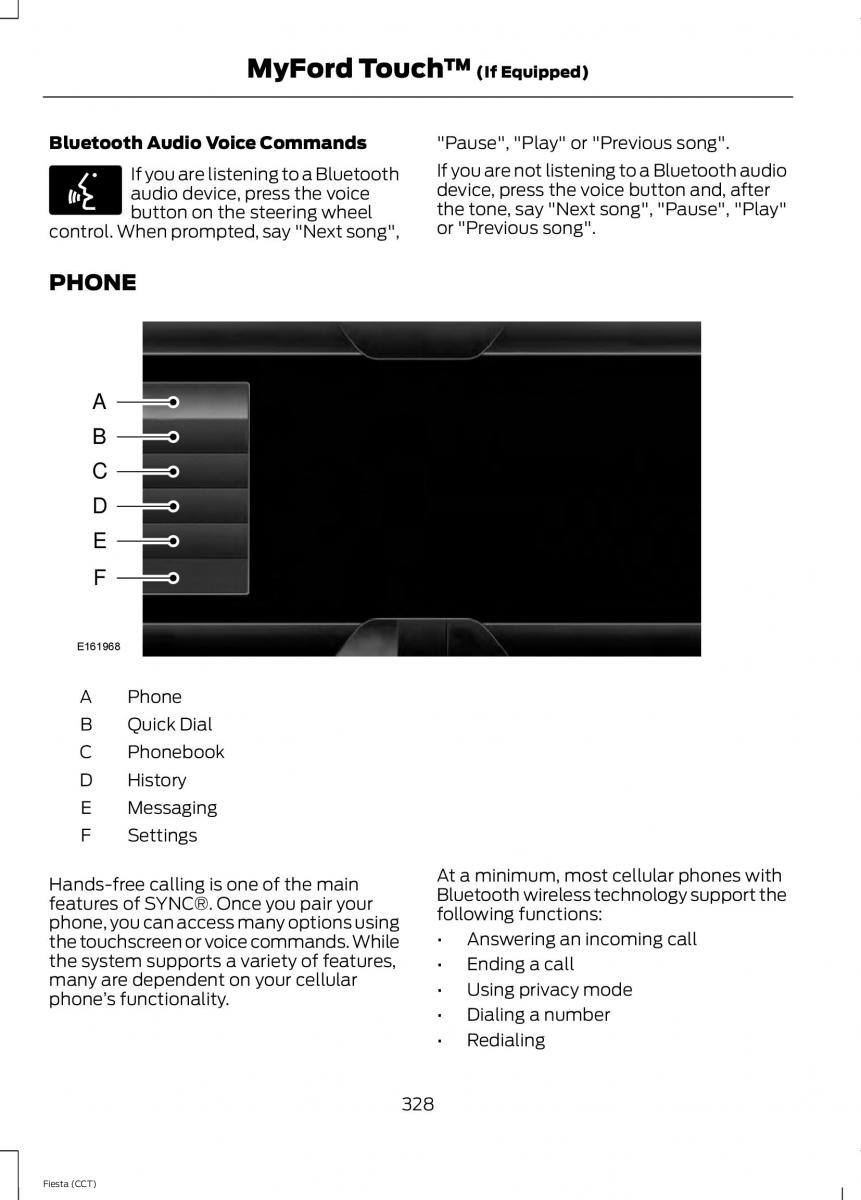 Ford Fiesta VII 7 owners manual / page 331