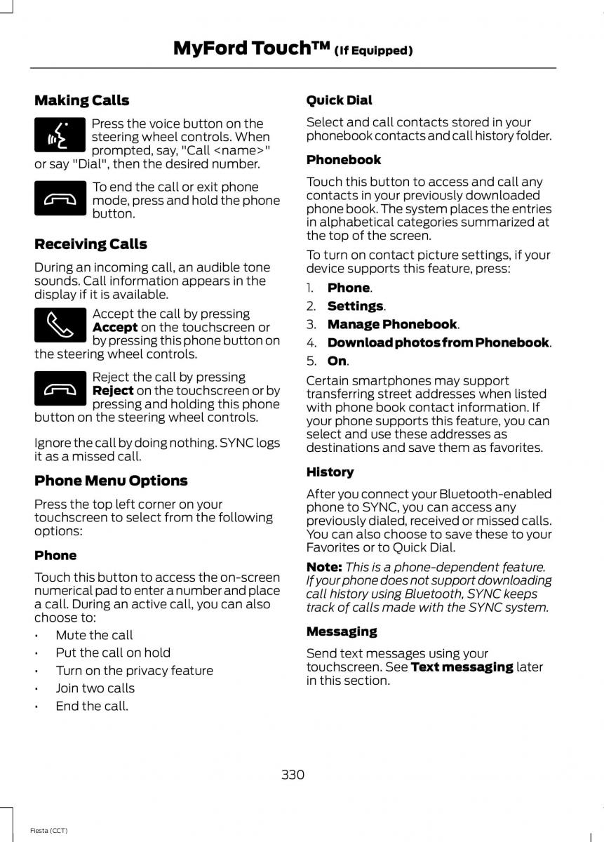 Ford Fiesta VII 7 owners manual / page 333