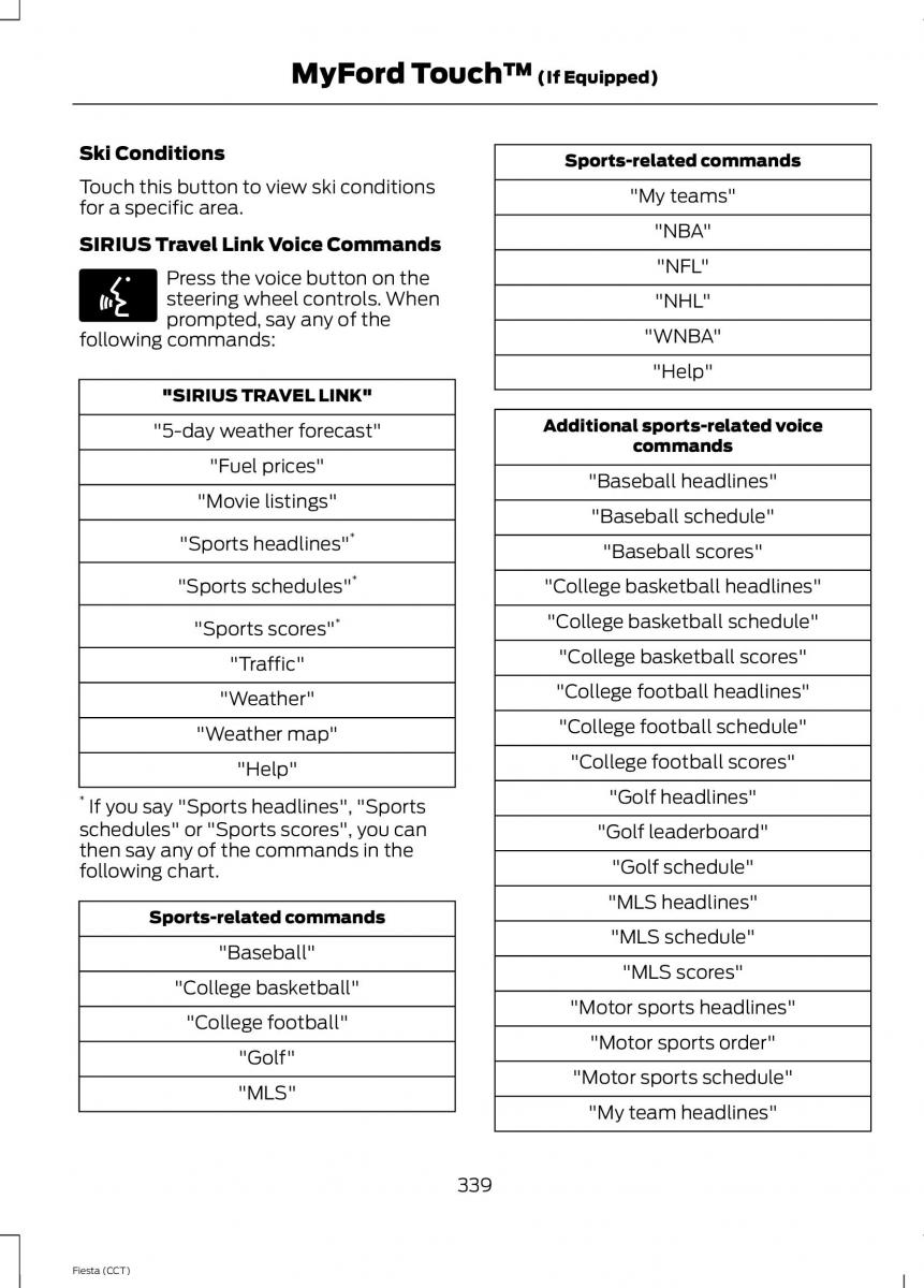 Ford Fiesta VII 7 owners manual / page 342