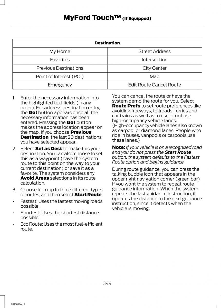 Ford Fiesta VII 7 owners manual / page 347