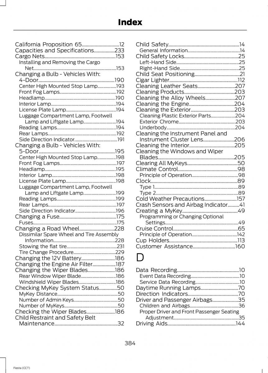 Ford Fiesta VII 7 owners manual / page 387