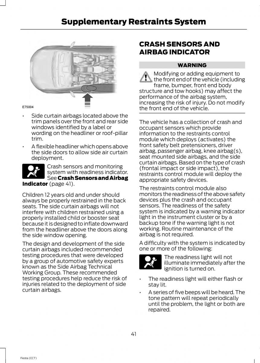 Ford Fiesta VII 7 owners manual / page 44