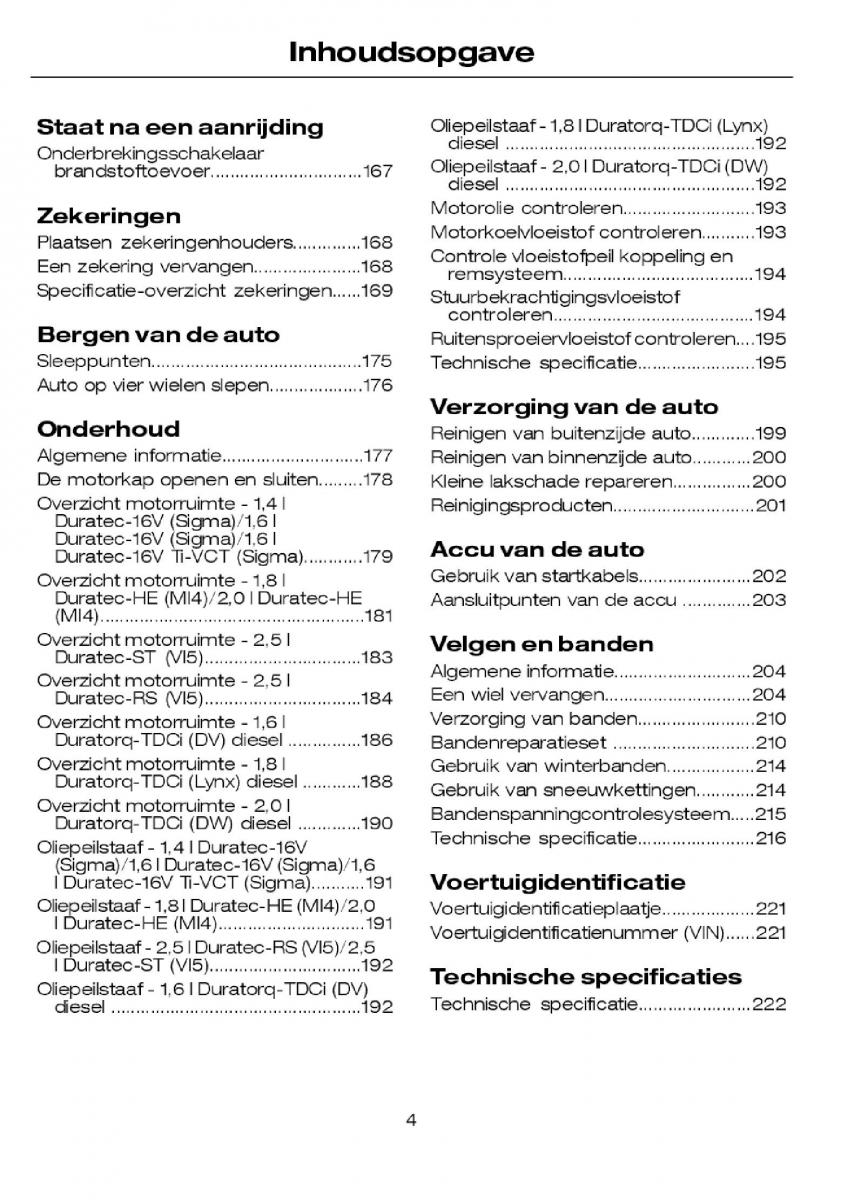 Ford Focus I 1 handleiding / page 6