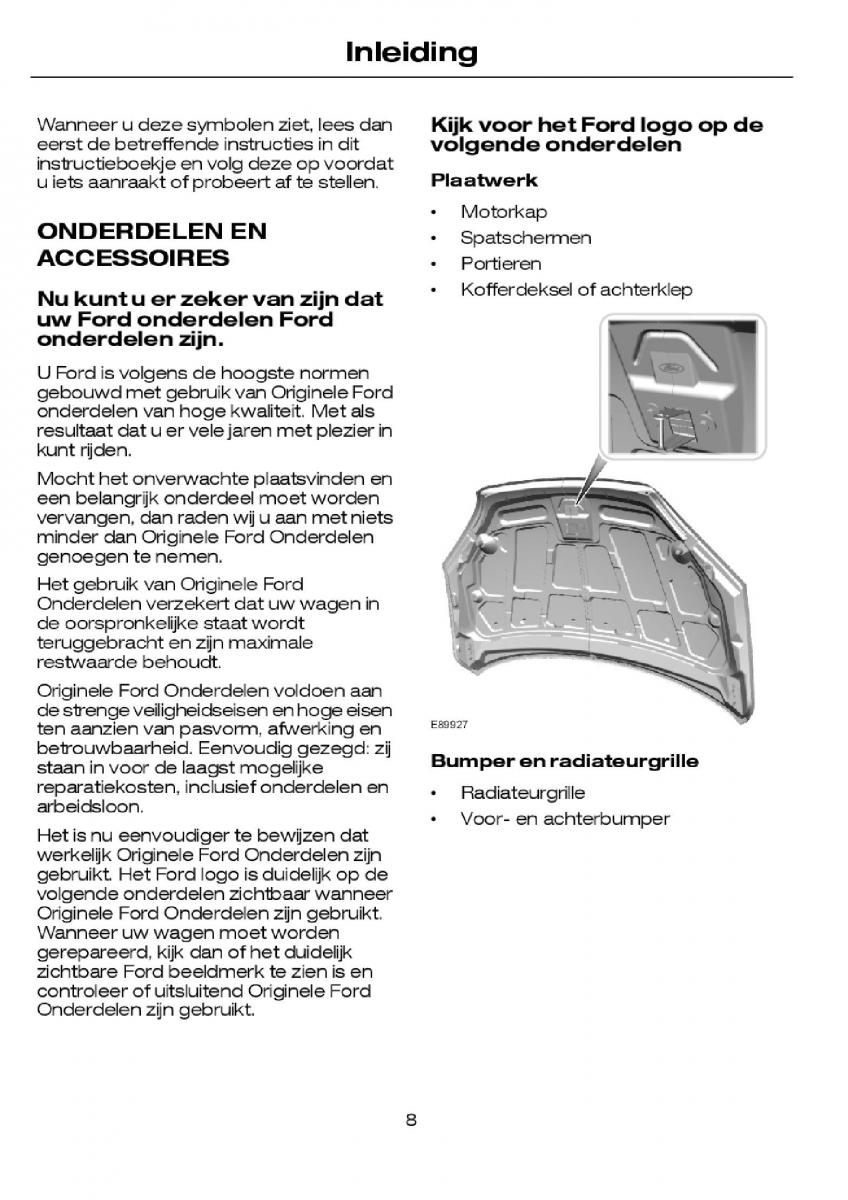 Ford Focus I 1 handleiding / page 10