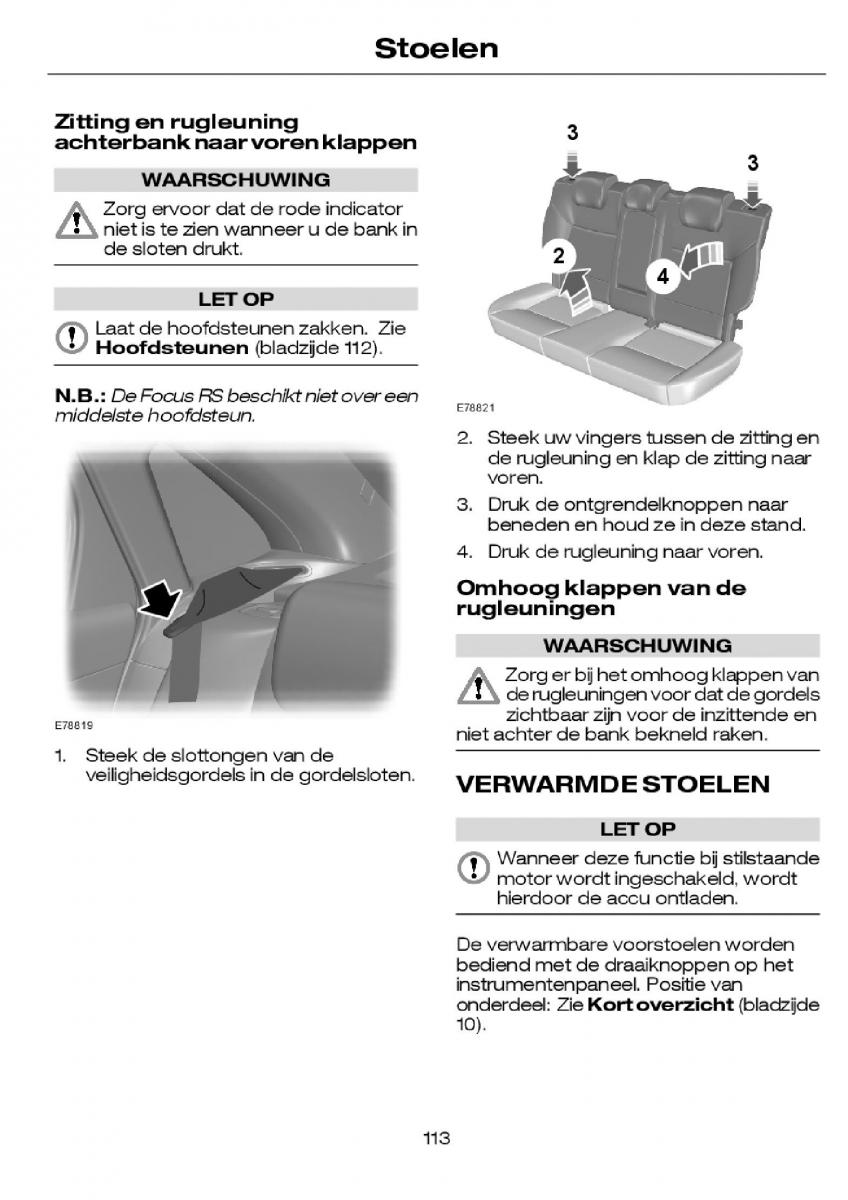 Ford Focus I 1 handleiding / page 116