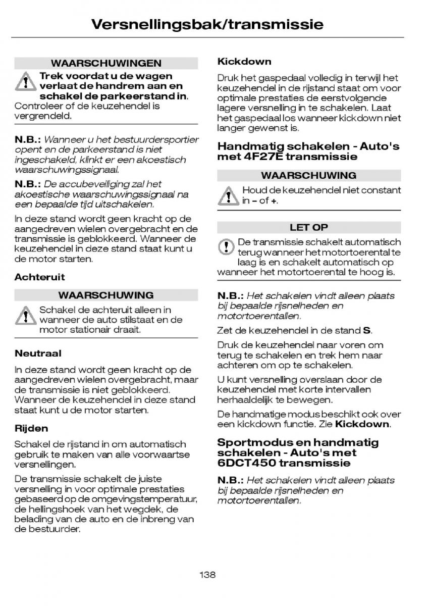 Ford Focus I 1 handleiding / page 141