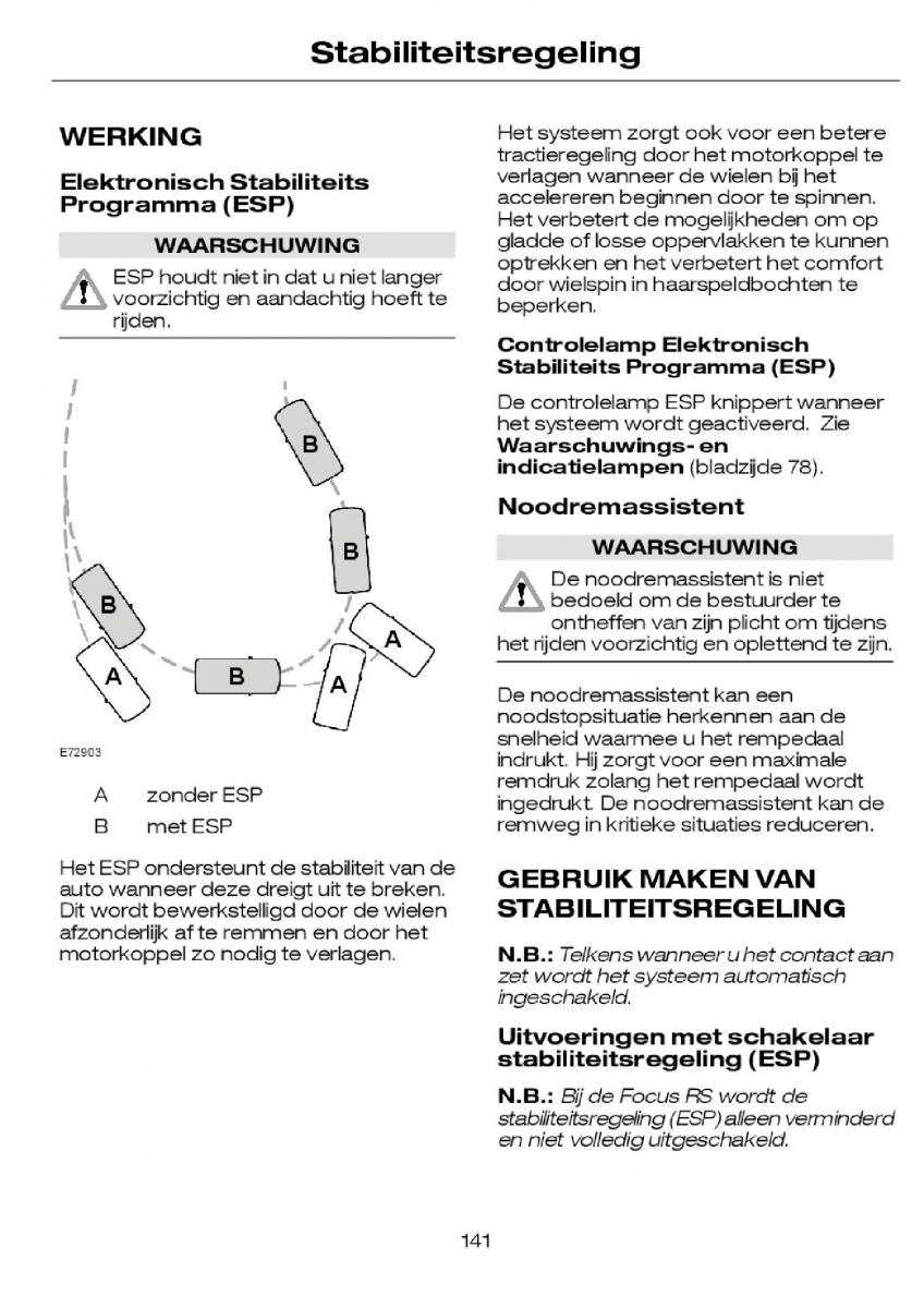 Ford Focus I 1 handleiding / page 144