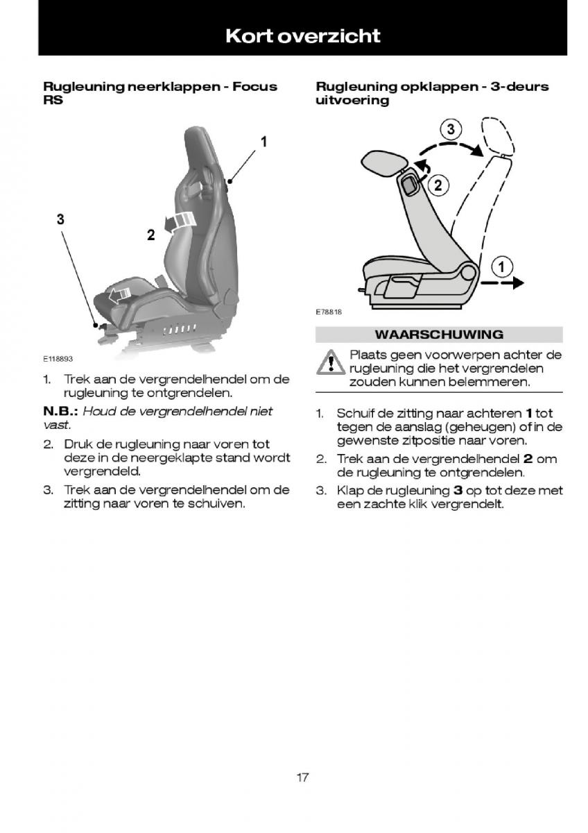 Ford Focus I 1 handleiding / page 19