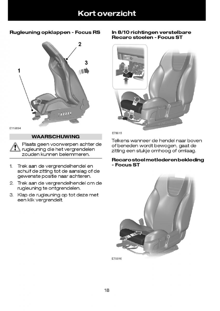 Ford Focus I 1 handleiding / page 20