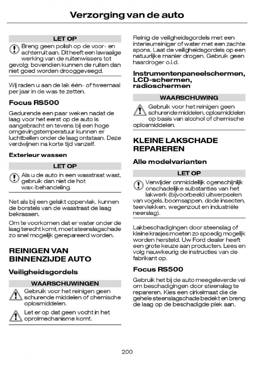 Ford Focus I 1 handleiding / page 203