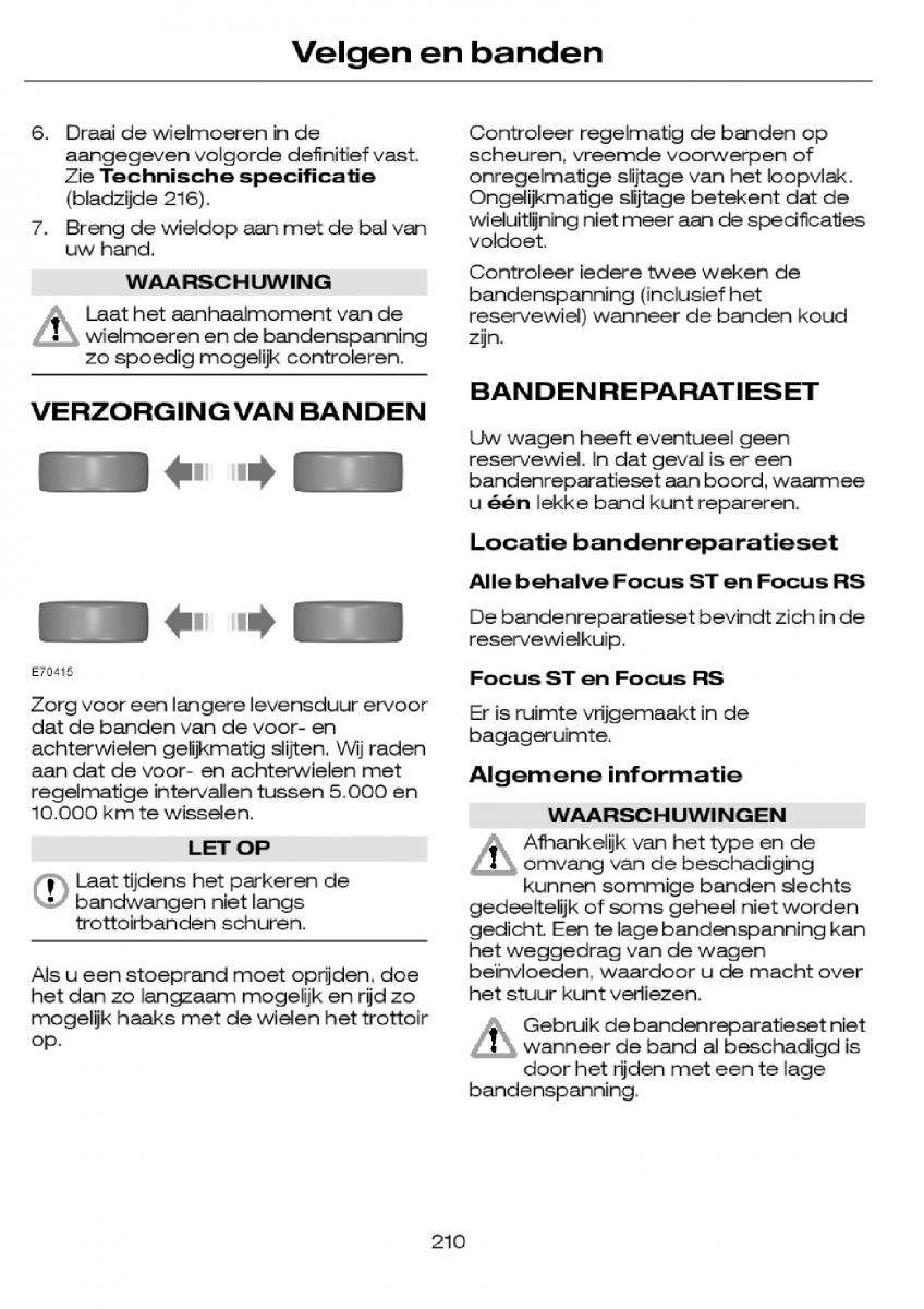 Ford Focus I 1 handleiding / page 213