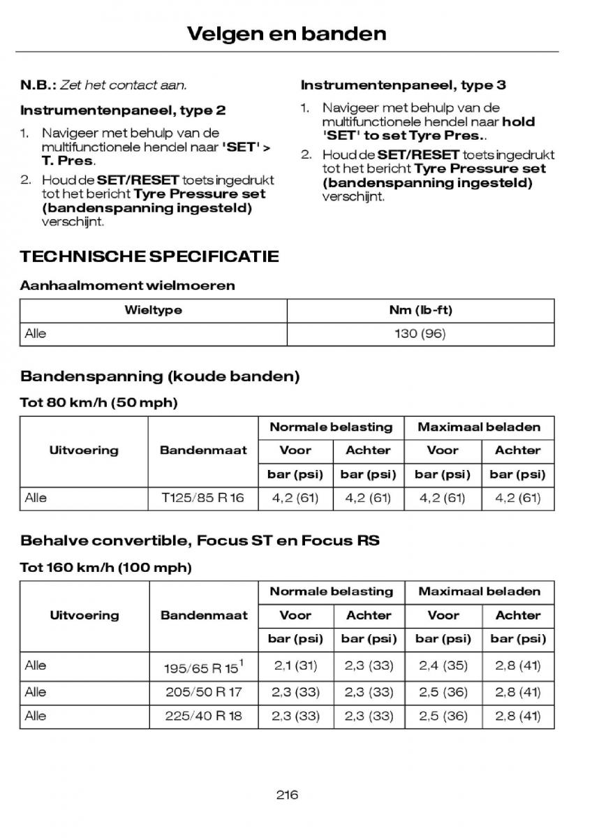 Ford Focus I 1 handleiding / page 219