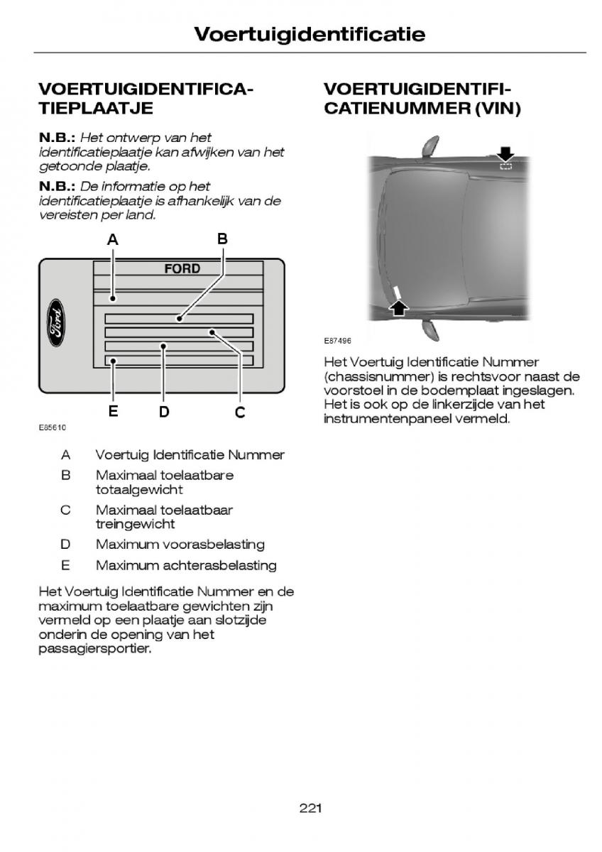 Ford Focus I 1 handleiding / page 224