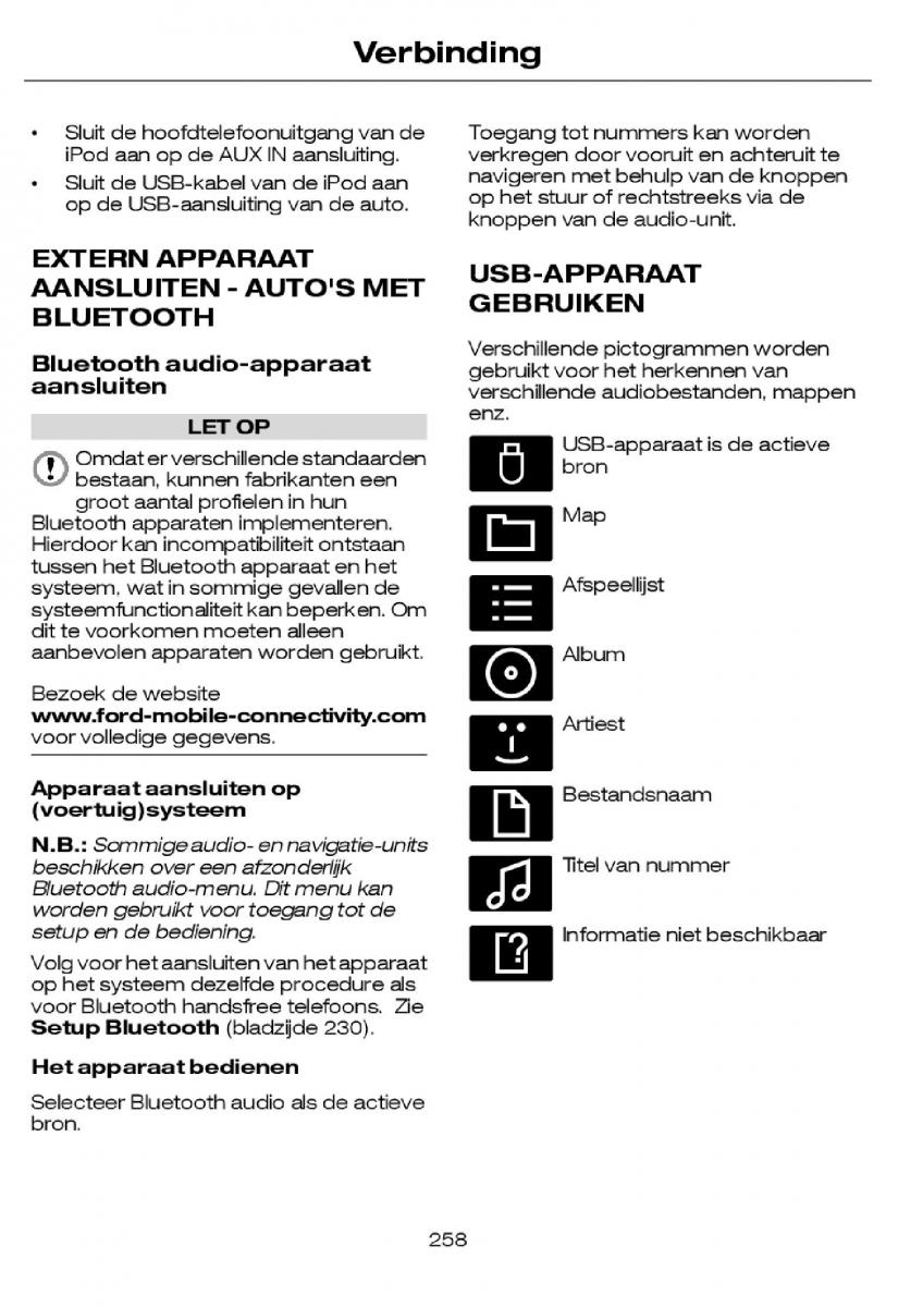 Ford Focus I 1 handleiding / page 261