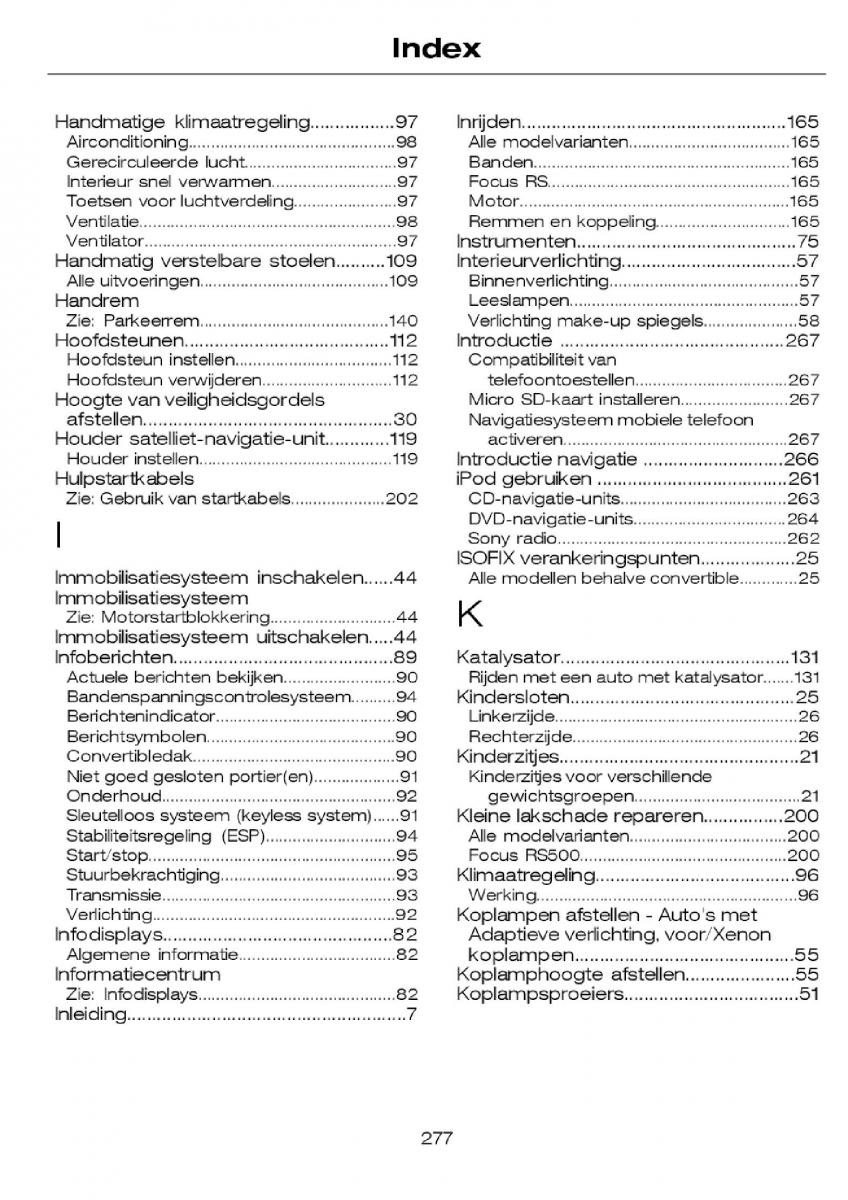 Ford Focus I 1 handleiding / page 280