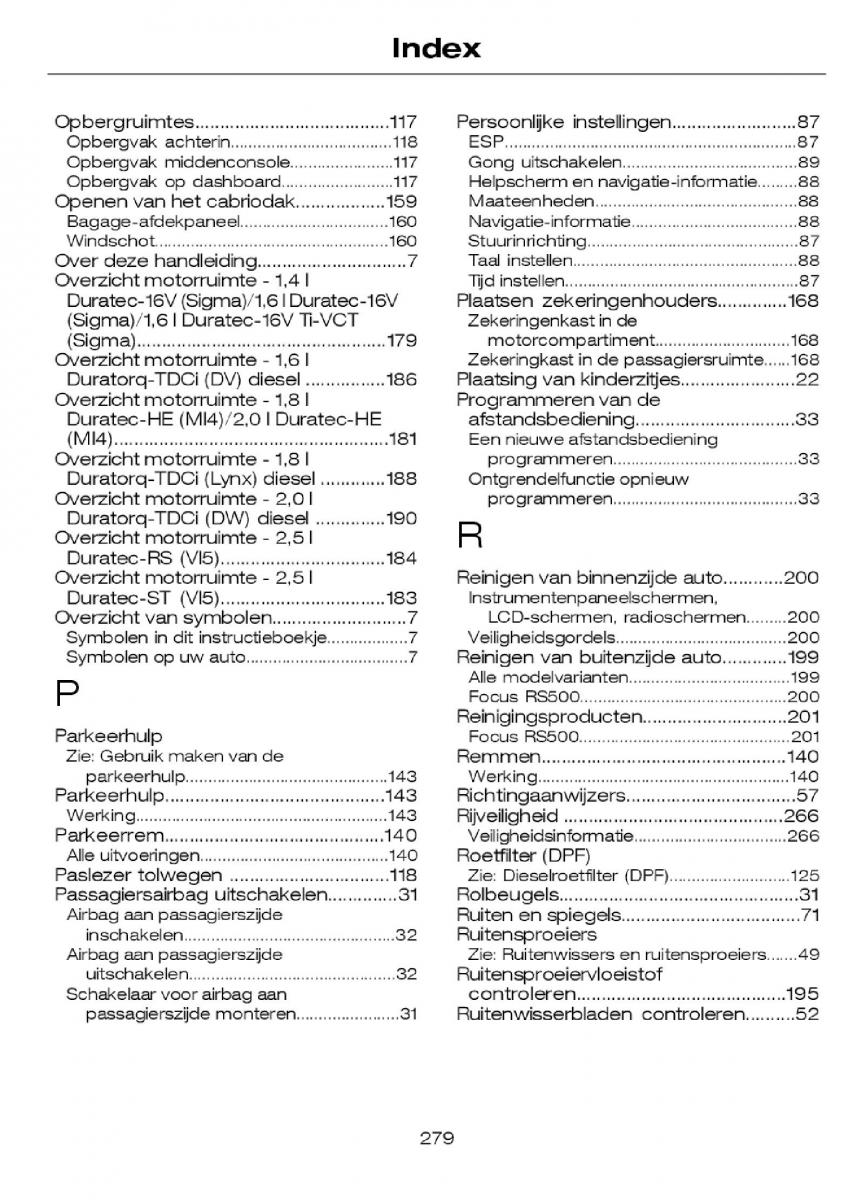 Ford Focus I 1 handleiding / page 282