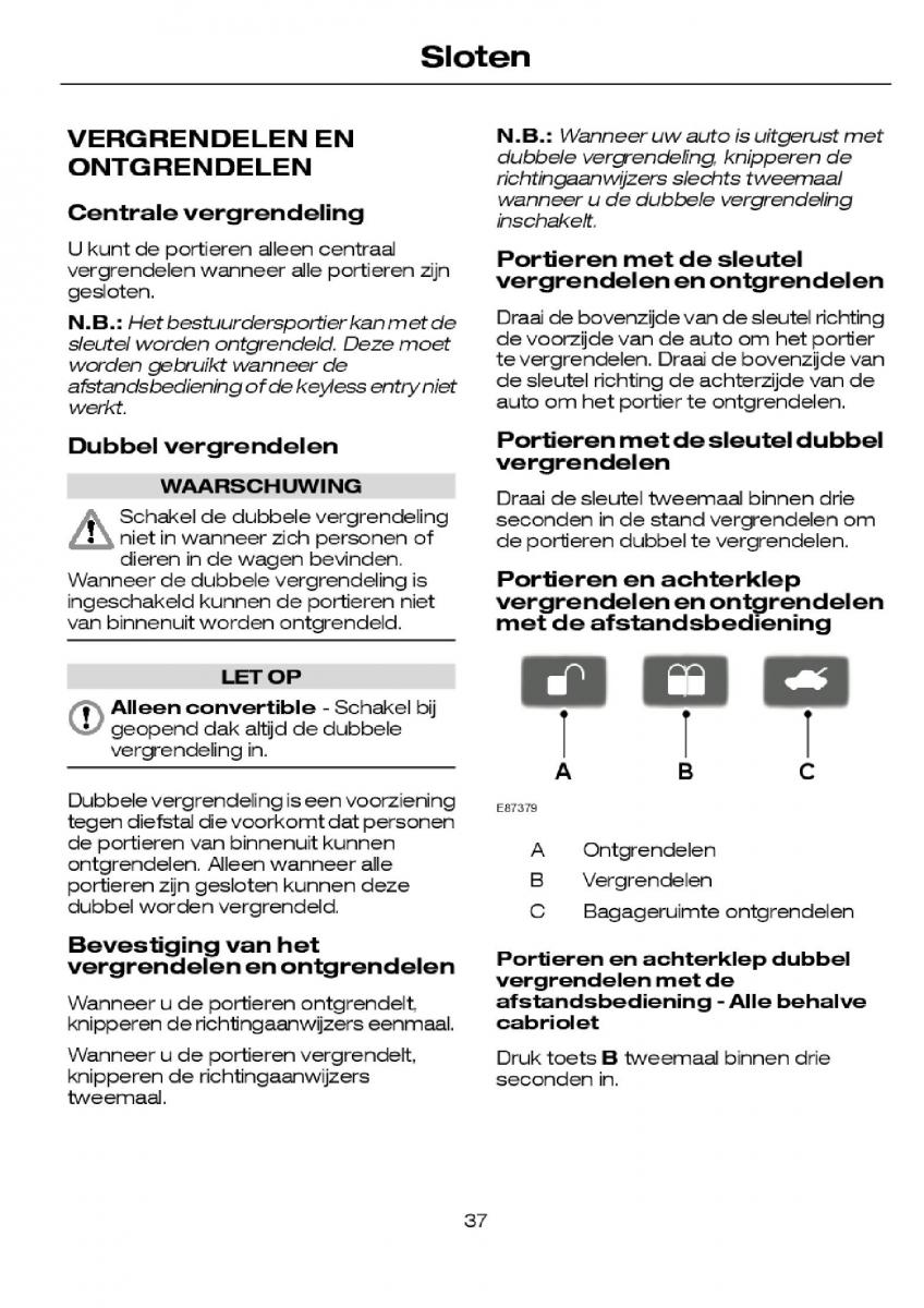 Ford Focus I 1 handleiding / page 39