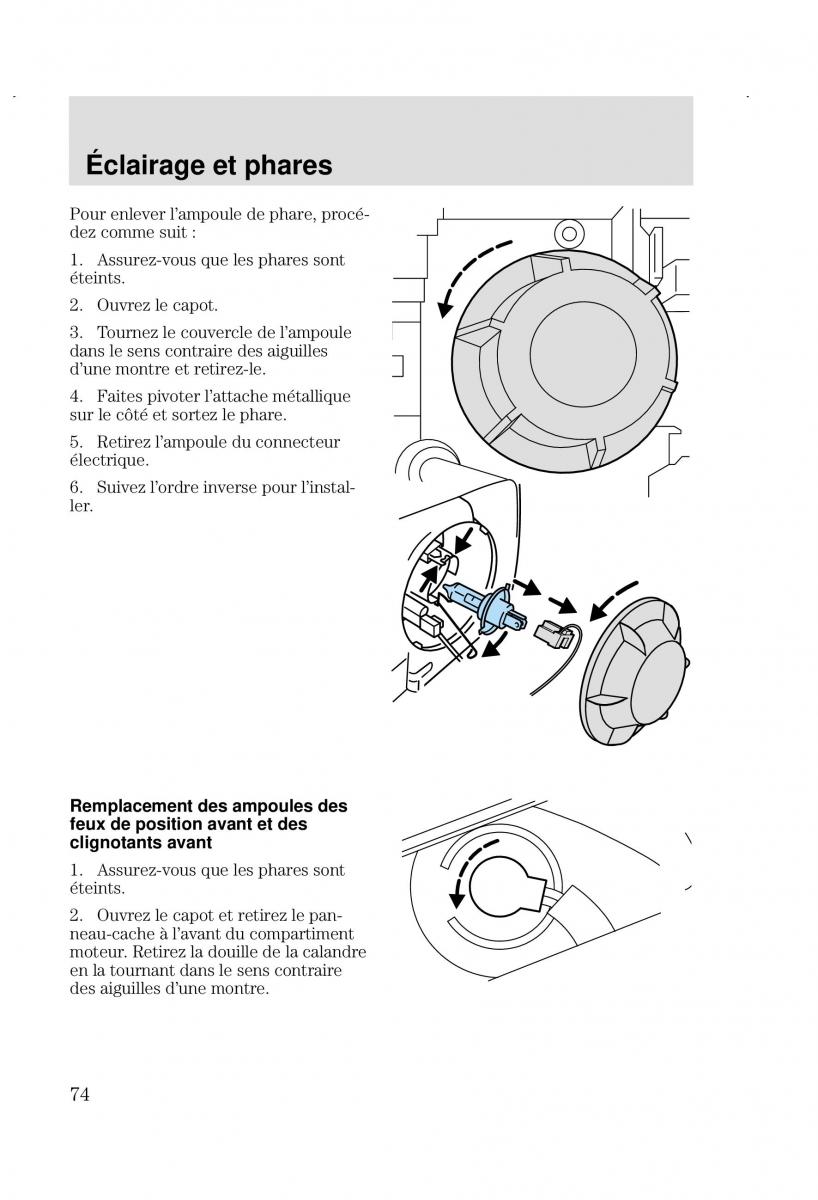 Ford Focus I 1 manuel du proprietaire / page 74