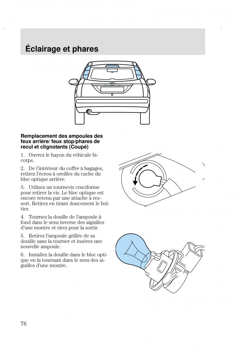 Ford Focus I 1 manuel du proprietaire / page 76